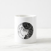 とげのあるロブスター円 コーヒーマグカップ (中央)