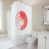 とげのあるロブスター円 シャワーカーテン (インサイチュ)