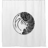 とげのあるロブスター円 シャワーカーテン (正面)