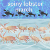 とげのあるロブスター行進 シール (正面)