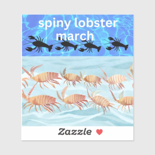 とげのあるロブスター行進 シール (シート)