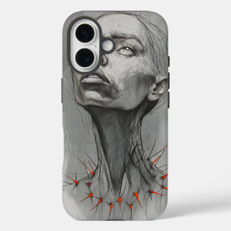 とげのある情感的な肖像画  iPhone 16ケース