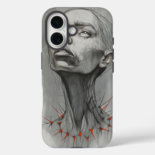 とげのある情感的な肖像画  Case-Mate iPhoneケース (裏面)