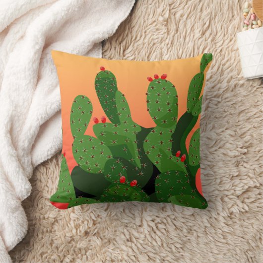 とげのある梨の日没の枕 クッション (ブランケット)