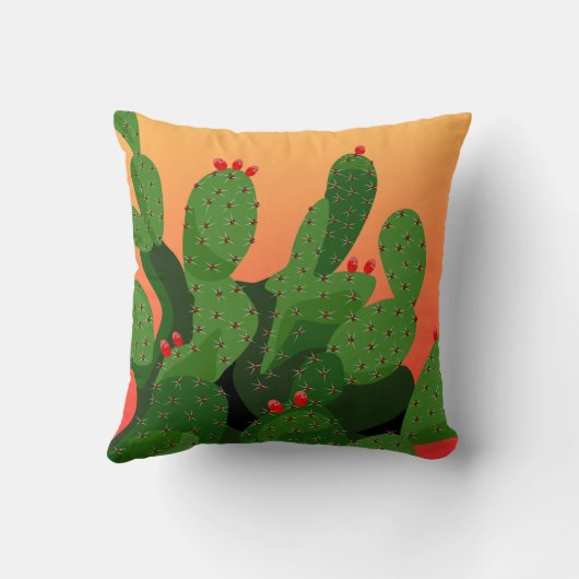 とげのある梨の日没の枕 クッション (裏面)