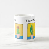 とげのある植物の女性、サボテンのスケッチ、あなたの名前 コーヒーマグカップ (中央)