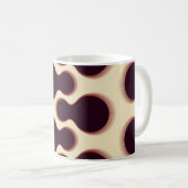 とげのある球形の形状、茶色の陰影のパターン。 コーヒーマグカップ (正面右)