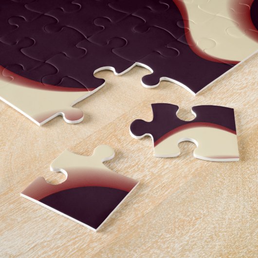 とげのある球形の形状、茶色の陰影のパターン。 ジグソーパズル (側面)