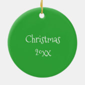 とげのある緑のサボテン花鉢植え菜園 セラミックオーナメント (裏面)