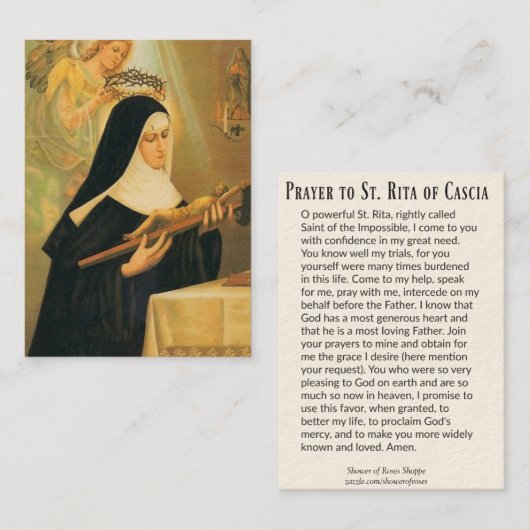 とげの天使のCascia w/CrownのSt.リータ 名刺 (正面/裏面)