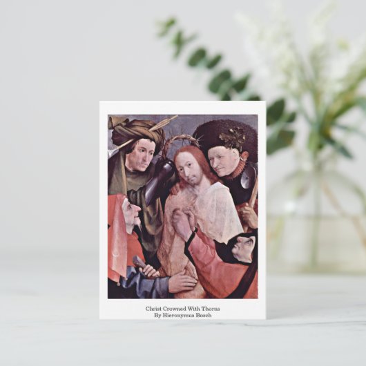 とげの戴冠をしたキリスト。Hieranymus Bosch著 ポストカード (スタンド正面)