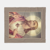 とげを搭載するイエス・キリストのハートの神聖なハート フリースブランケット (正面(横))