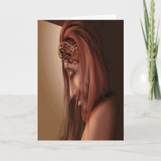 とげ2の挨拶状を持つイエス・キリスト カード (正面)