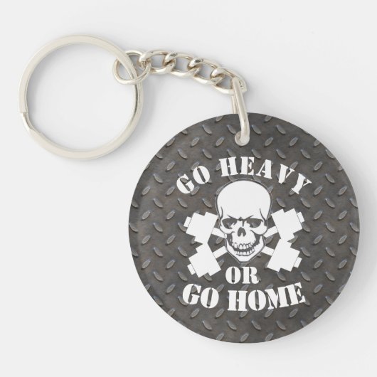 とことんやりきれ AWESOME GO HEAVY OR GO HOME キーホルダー (正面)