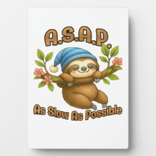 とことんスローペース - かわいいナマケモノ ASAP クラシックTシャツ フォトプラーク