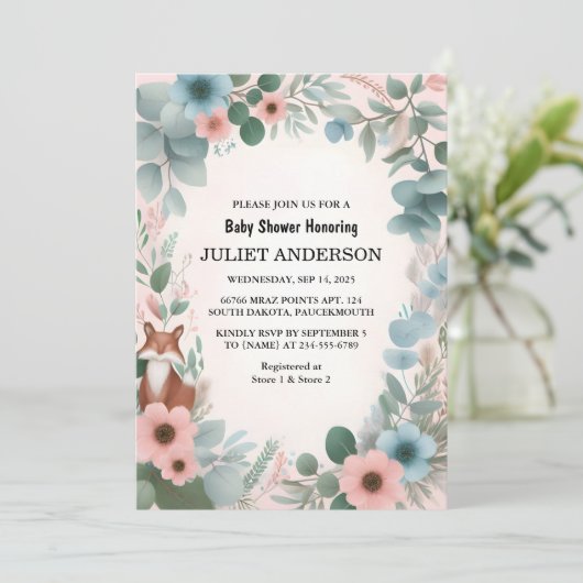 としておもしろい野生の母親の木の森の赤ん坊シャワー 招待状 (スタンド正面)