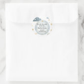 としてグリッターきらめく小さな星の赤ちゃんシャワー ラウンドシール (バッグ)