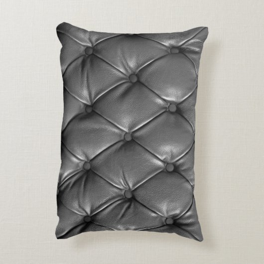 ~として用いた黒本革の地紋 アクセントクッション (裏面(縦))