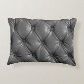 ~として用いた黒本革の地紋 アクセントクッション (裏面)