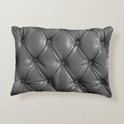 ~として用いた黒本革の地紋 アクセントクッション (裏面)