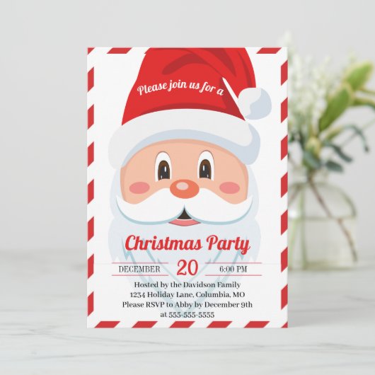 とすてきかわいいサンタクリスマスパーティー休日 招待状 (スタンド正面)