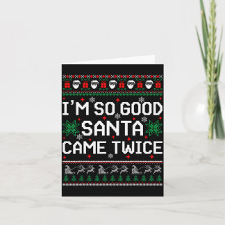 とってもいい子だったのでサンタが２回来てくれた カップルお揃いクリスマス カード