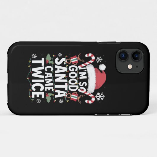 とってもいい子だったのでサンタが2回来てくれた クリスマス サンタ クリスマス Case-Mate iPhoneケース (裏面(横))