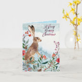 とってもうさぎのクリスマスカード カード (黄色い花)