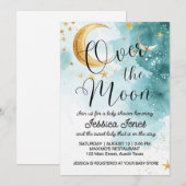 とってもかわいいお月様ベビーシャワー 招待状 (正面/裏面)