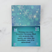 とってもかわいいクリスマスの猫の雪のサンタ帽 カード (内部)