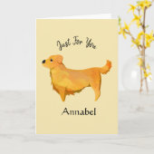 とってもかわいいゴールデンレトリバーのパーソナライズギフト カード (黄色い花)
