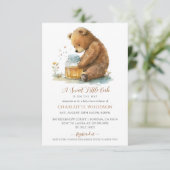 とってもかわいいテディベアの赤ちゃん歓迎会 招待状 (スタンド正面)