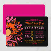 とってもかわいいデイジー バット・ミッツヴァ招待状 招待状 (正面/裏面)