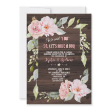 とってもかわいいバラ色の花柄の木製ウェディング「I DO」 BBQ