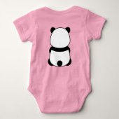 とってもかわいいパンダベア ピンク（表裏） ベビーボディスーツ (裏面)