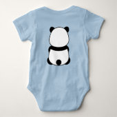 とってもかわいいパンダ ベア ブルー（表裏) ベビーボディスーツ (裏面)