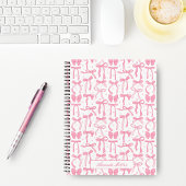 とってもかわいいピンクのクールなリボン デザイン 名前入り ノートブック