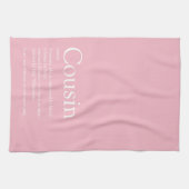 とってもかわいいピンクの楽しい最高のいとこ定義 キッチンタオル (横)