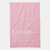 とってもかわいいピンクの楽しい最高のいとこ定義 キッチンタオル (縦)