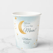 とってもかわいいブルー お月様に夢中 赤ちゃん歓迎会 紙コップ (裏面)