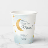 とってもかわいいブルー お月様に夢中 赤ちゃん歓迎会 紙コップ (正面)