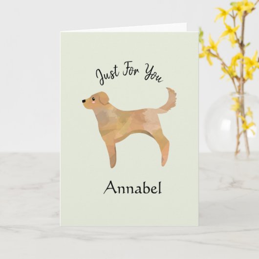 とってもかわいいラブラドール/レトリバーのオリジナルカード カード (黄色い花)