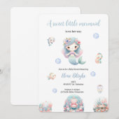 とってもかわいい人魚のベイビーシャワーの人魚の招待状です 招待状 (正面/裏面)