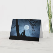 とってもかわいい冬至の犬と猫の祝福 カード (正面)