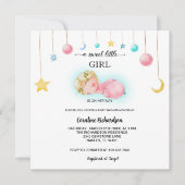 とってもかわいい女の子のベビーシャワー 招待状 (正面)
