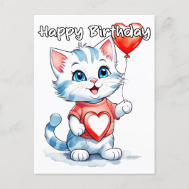 とってもかわいい子猫の誕生日おめでとう ポストカード