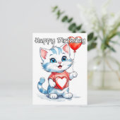 とってもかわいい子猫の誕生日おめでとう ポストカード (スタンド正面)