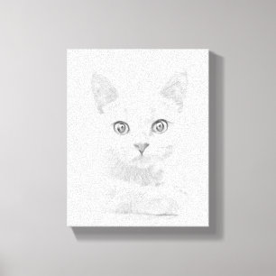 とってもかわいい子猫スコットランドフォールドの肖像 キャンバスプリント