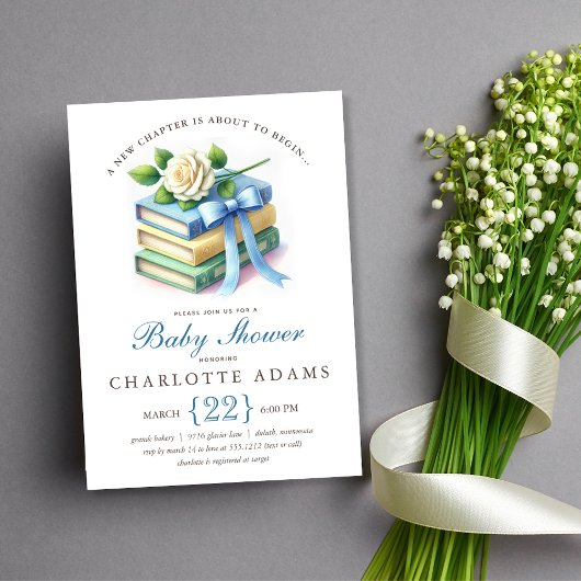 とってもかわいい新しい章のベイビーシャワーのご招待 招待状