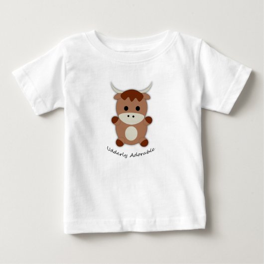 とってもかわいい牛 ベビーTシャツ (正面)